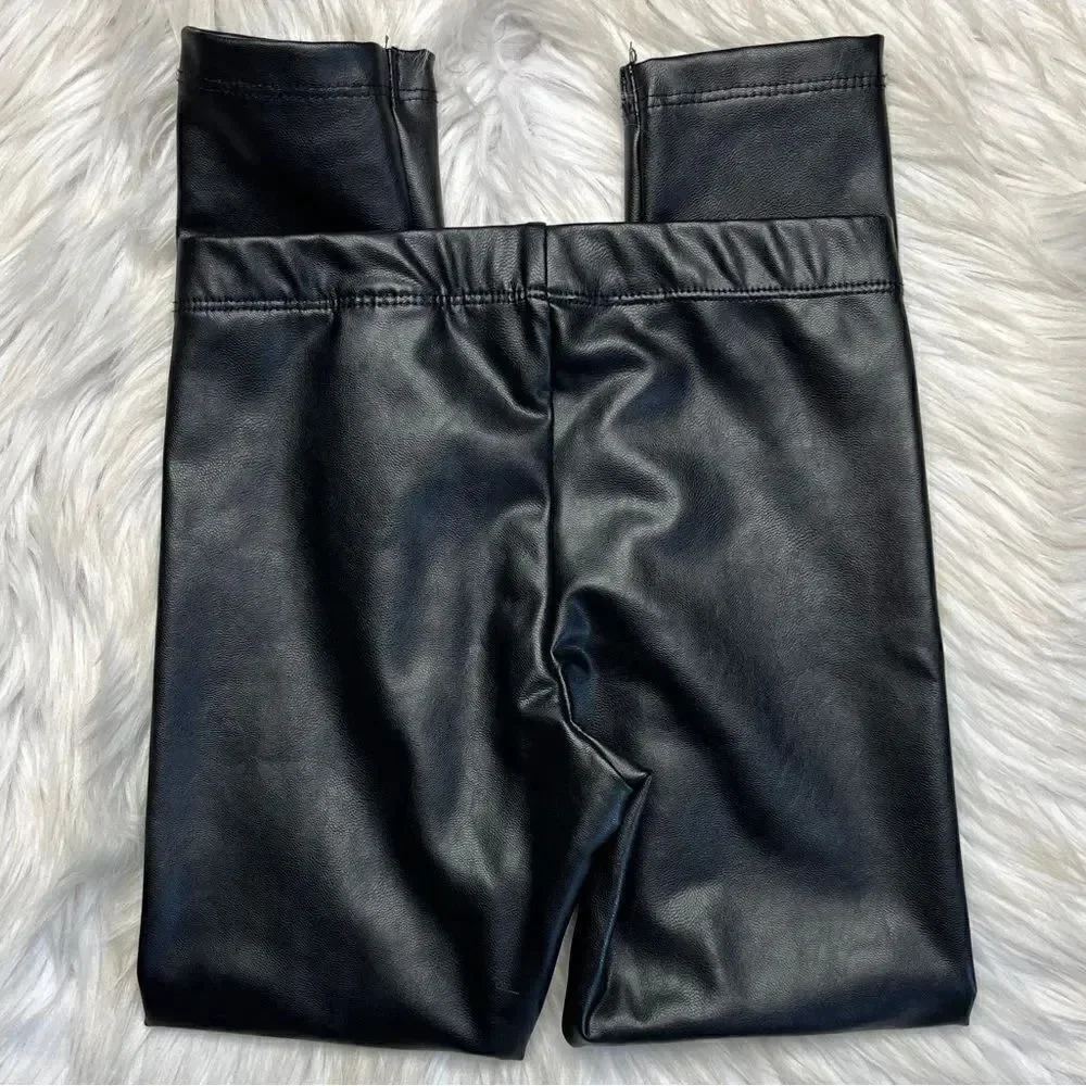 H&M Faux Leather Skinny Pull On Pants Black Size 6